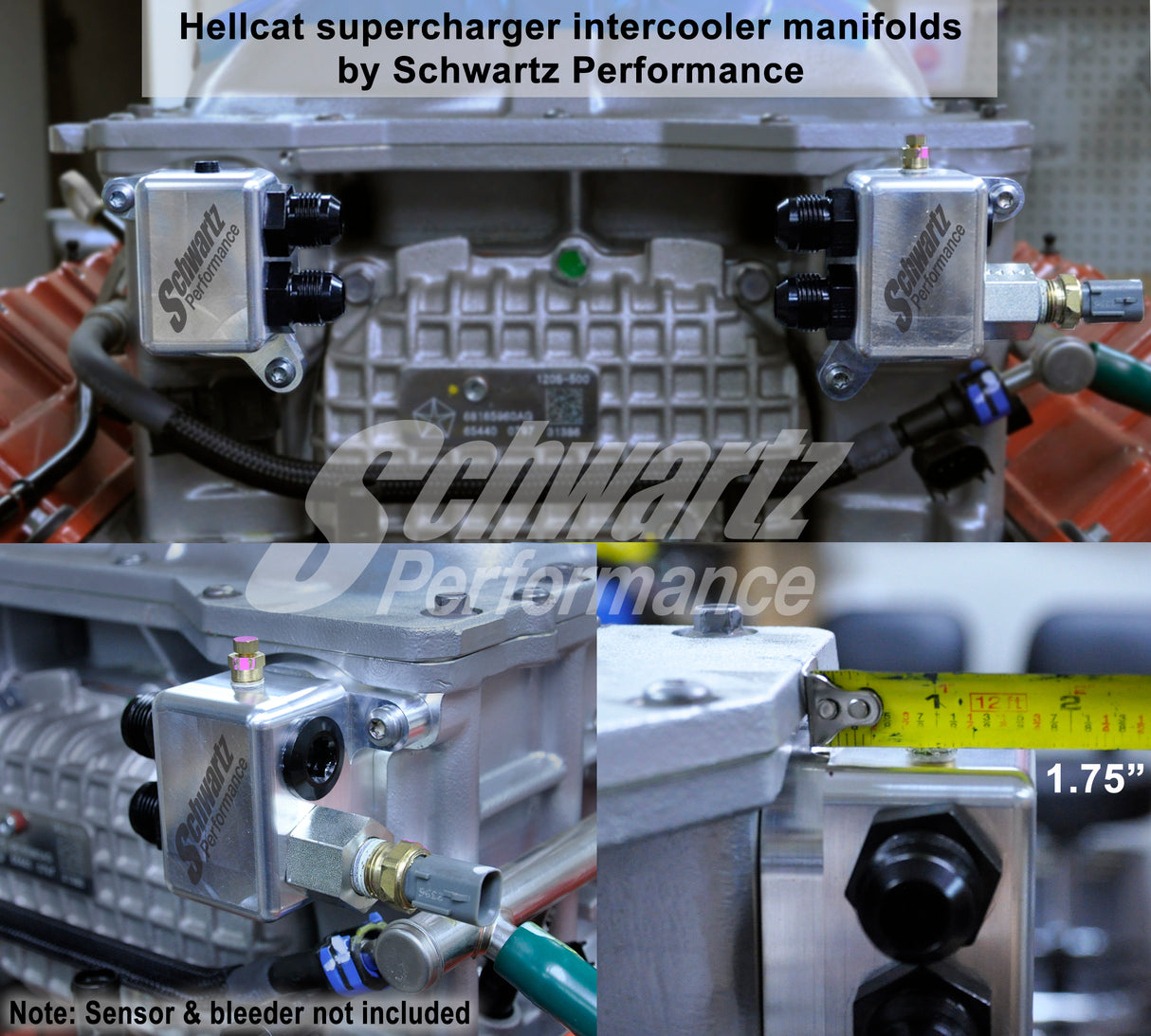 Hellcat Intercooler Manifolds - Billet AN Low Profile - Demon Redeye Hellephant