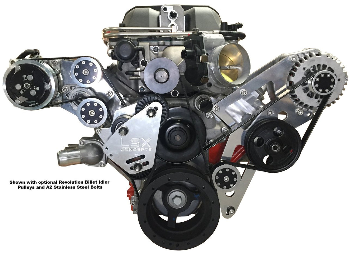 LSA Accessory Drive - 8-rib Serpentine - A/C Power Steering Alternator Complete Kit Supercharged CTS-V ZL1