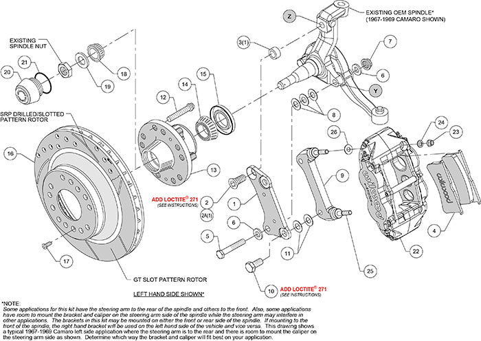 Wilwood 12.88" 6-Piston Superlite Front Brake Kit for A/F/X Spindles - 1 pc Rotors
