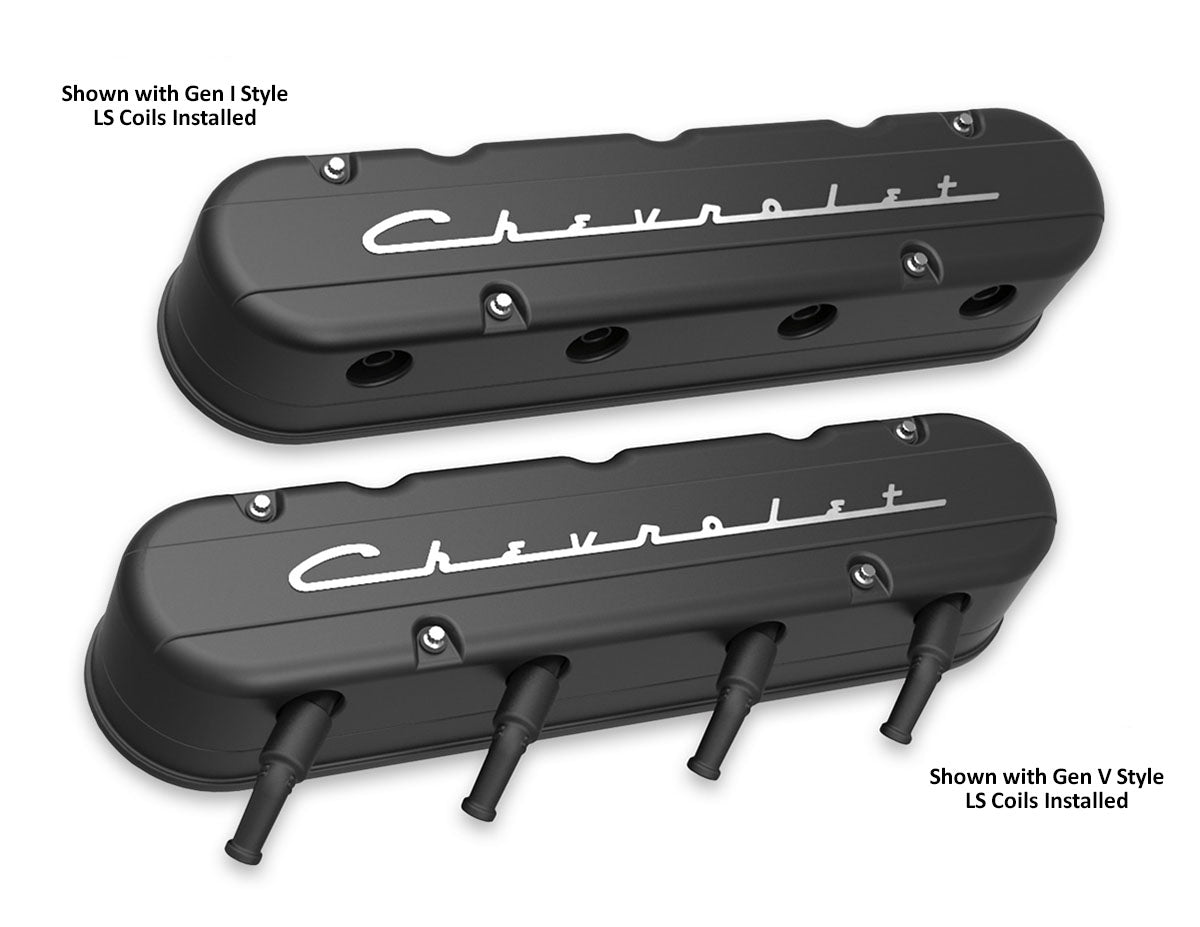Holley 2-piece “Chevrolet” Script LS Valve Covers