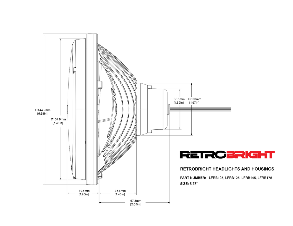 Holley RetroBright LED Headlights - 5.75" Round - Classic